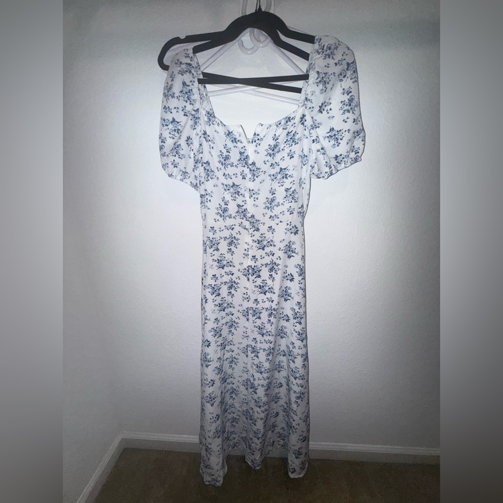 🎄 Christmas gift? Brand new SHEIN NWOT Milkmaid Floral Slit Maxi Dress L - Picture 2 of 4